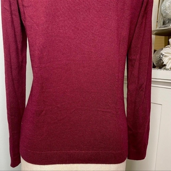 Talbots Burgundy Red Crewneck Novelty Sweater XS - Picture 8 of 11